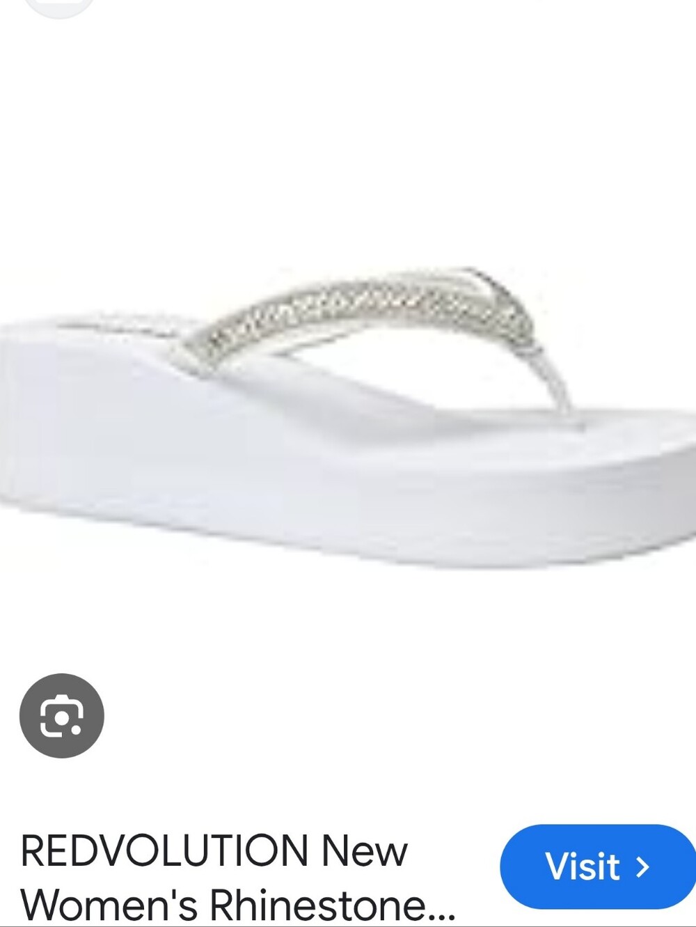 💰Redvolution White Crystal Embellished Women’s Flip Flops